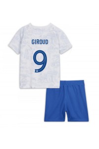 Ranska Olivier Giroud #9 Jalkapallovaatteet Lasten Vieraspeliasu MM-kisat 2022 Lyhythihainen (+ Lyhyet housut)
